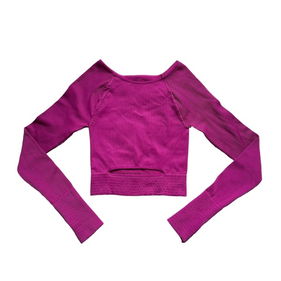 Free People Movement Cut it Out magenta long sleeve - Picture 1 of 5